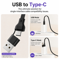 Câble de charge rétractable USB vers Type C 3-en-1 en alliage d'aluminium OEM 100W avec gaine en PVC/TPE, chargeur de téléphone portable rapide et portable