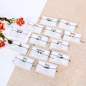 กำไลข้อมือคริสตัลธรรมชาติขายส่ง กำไลข้อมือการ์ดกลุ่มดาวแบบกำหนดเอง - Product Image 1