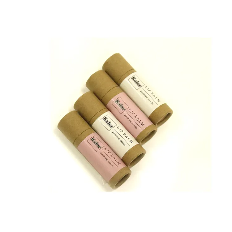 Biodegradable push-up Paper Tube Packaging for Natural Deodorant Kraft Cardboard Tube for Lip balm&body balm lipsticks