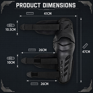 Protège-tibias et genoux de motocross tout-terrain, armure de jambe articulée à 3 segments à coque rigide, équipement de protection pour la course de motocross - Product Image 4