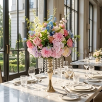 Boules de fleurs artificielles vertes et blanches personnalisées, centre de table pour mariage, décoration de fête, roses en soie, hortensias, boule florale de grande taille