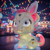 Chinesische Tier-Laternenfabrik Maßgefertigte Zoo-Einhorn-Themen Wasserdichte 3D-Plüsch-Festivallaterne für Outdoor-Garten-Lichtshows