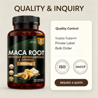 Suplemen Akar Maca Alami Murni untuk Distributor Global, Margin Keuntungan Tinggi, Pasokan Grosir 180 Kemasan, Produsen Cina, Campuran