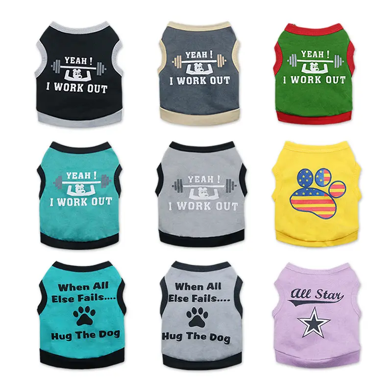 FZ0025 Pet clothing Wholesale dog clothing cotton sweatcloth pet vest wholesale spring and summer models little Kitty