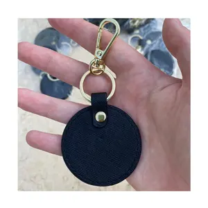 Hot Sale PU Leder runden Kreis Schlüssel bund Schlüssel anhänger für Taschen Geldbörsen Schlüssel für Geschenk