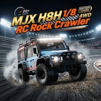MJX H8H 1/8 4WD RC Rock Crawler avec moteur 775, télécommande 2 vitesses, blocage de différentiel, essieux portiques, éclairage LED, camion tout-terrain, noir, RTR