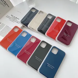 Op Maat Gemaakte Luxe Originele Officiële Siliconen Hoesje Voor Iphone 11 12 Pro Max Xr X 7 8 Plus 13 14 Xs Max Merk Volledige Hoes Met Logo