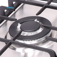 Cocina de Gas Xunda de 90 cm con 5 Quemadores de Acero Inoxidable, Soporte para Sartenes de Hierro Fundido con Quemador Sabaf, Electrodoméstico de Cocina Directo de Fábrica