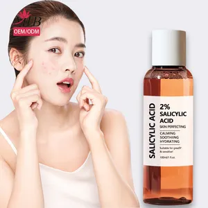 Nhãn hiệu riêng tự nhiên hữu cơ 2% BHA Toner chăm sóc da mặt Exfoliator làm rõ điều trị mụn trứng cá salicylic axit Toner