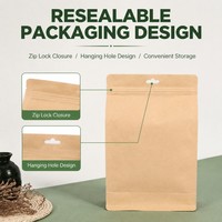 Sacs en papier kraft biodégradable OEM ODM à fermeture auto-adhésive de qualité alimentaire BOPA/CPP, emballage personnalisé pour le thé frais