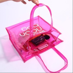 Hot Selling Jelly Transparent Clear Stadium <strong>Bag</strong> <strong>Large</strong> Capacity Colorful Waterproof PVC Plastic Vinyl Candy Tote <strong>Bag</strong> <strong>Cosmetic</strong> <strong>Bag</strong> - Product Image 4