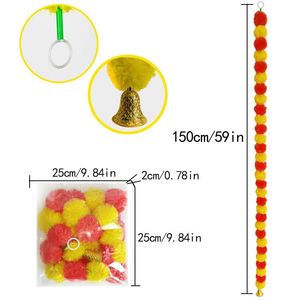 Guirlande de porte artificielle en fleurs de souci de 60 pouces de long avec clochettes en plastique pour décoration de porte de mariage - Vente en gros - Product Image 4