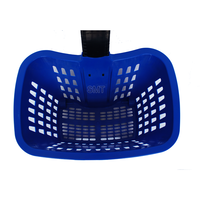 Panier de courses roulant en plastique HDPE bleu de 45 L, haute capacité, avec poignée, idéal pour la distribution en chaîne de magasins – Vente directe usine, qualité supérieure