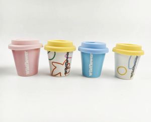 Mug Babychino réutilisable en fibre de bambou écologique de 4 oz avec couvercle, logo personnalisé, tasse pour enfants - Product Image 1