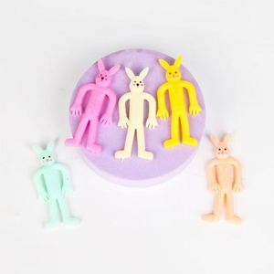 Juguetes antiestrés de conejo elásticos de gel suave TPR con expresiones, novedosos juguetes sensoriales de Pascua, juguete sensorial - Product Image 6