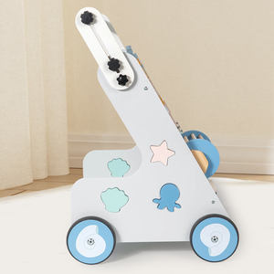 <span class=keywords><strong>Chariot</strong></span> de <span class=keywords><strong>marche</strong></span> multifonctionnel Montessori en <span class=keywords><strong>bois</strong></span> sur le thème des animaux marins avec tableau d'activités et jouet sensoriel pour tout-petits - Product Image 5