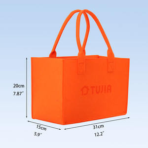 กระเป๋าโท้ทผ้าสักหลาดสำหรับเดินทางแบบนำกลับมาใช้ใหม่ได้,กระเป๋าซื้อของขวัญแบบพกพากระเป๋าแฮนด์เมดสำหรับผู้หญิงสุดหรูรีไซเคิลพร้อมพิมพ์โลโก้ - Product Image 1