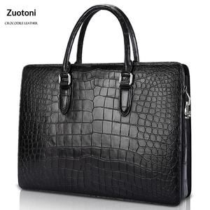 Tas Selempang Bisnis Zotoni Crocodile Square untuk Pria, Tas Dokumen Resmi, Kulit Full Face Tanpa Jahitan, Penutup Ritsleting - Product Image 2