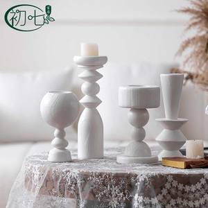 Portavelas cuadrado de madera negro mate para decoración del hogar y bodas A2707 - Product Image 2