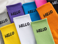 Logo personnalisé Lettre Macarone Bonbon Couleur Moyen Tube Chaussettes Personnalité Tendance Couple Chaussettes