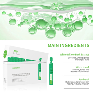Ampollas blandas purificadoras antiacné botánicas sin ácido de etiqueta privada, tubos de suero facial para acné y brotes, productos de belleza - Product Image 2