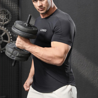 T-Shirts de Sport Slim Fit Haute Qualité pour Hommes avec Logo Personnalisé Imprimé Muscle – 87.6% Nylon 12.4% Spandex – Blanks de T-Shirts
