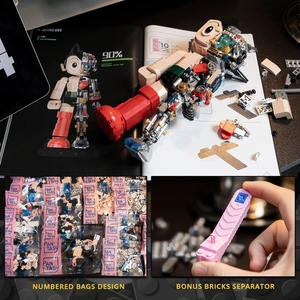 <span class=keywords><strong>Astro</strong></span> Boy, figurine de dessin animé, blocs de construction, jouet de construction, 40 pièces, modèle de robot en plastique, collection de jouets pour garçons, anniversaire - Product Image 2