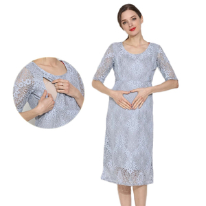 Vestito di pizzo premaman nuovo arrivo vestito <span class=keywords><strong>da</strong></span> <span class=keywords><strong>allattamento</strong></span> per donne incinte <span class=keywords><strong>abiti</strong></span> <span class=keywords><strong>da</strong></span> <span class=keywords><strong>allattamento</strong></span> mezza manica vestiti per <span class=keywords><strong>allattamento</strong></span> - Product Image 1