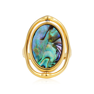 BJG0173R 18k PVD oro placcato in acciaio inossidabile alla moda <span class=keywords><strong>anelli</strong></span> da donna con guscio reversibile per <span class=keywords><strong>matrimonio</strong></span> o fidanzamento - Product Image 3