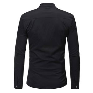 2026 Ruizi High Quality <strong>Mandarin</strong> <strong>Collar</strong> Decorated Placket Cotton Waiter Men Shirts Women's <strong>Jacket</strong> - Product Image 4