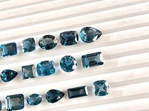 Piedra preciosa de Topacio Azul de Londres, ovalada Natural suelta y cojín/cojín, piedra de topacio cortada Asscher para la fabricación de joyas - Product Image 5