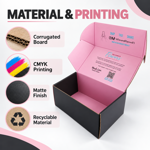 Boîte d'expédition en carton ondulé personnalisée OEM ODM avec impression recto-verso et impression couleur intégrale à l'intérieur pour l'emballage de marques e-commerce - Product Image 3