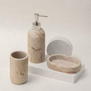 Skymoving Nuovo <span class=keywords><strong>Set</strong></span> da <span class=keywords><strong>Bagno</strong></span> di Lusso in Resina Effetto <span class=keywords><strong>Marmo</strong></span> da 3 Pezzi, Design Elegante e Personalizzato, <span class=keywords><strong>Accessori</strong></span> da <span class=keywords><strong>Bagno</strong></span> in Poliresina Marmorizzata per la Casa - Product Image 4