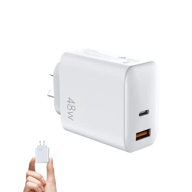 48W Wall charger AU Power Delivery USB-C Power Adapter Port and Quick Charge 3.0 USB-A Fast
