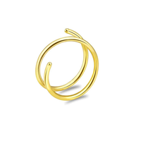 Anneaux de nez à ressort en boucle de 1,5 pouce, bijoux de piercing corporel élégants en acier inoxydable, accessoires de piercing