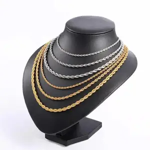 Pemasok Perhiasan 10 Tahun Tersedia Grosir Perhiasan Diisi Emas Rantai Tubuh Rantai Tali Baja Tahan Karat