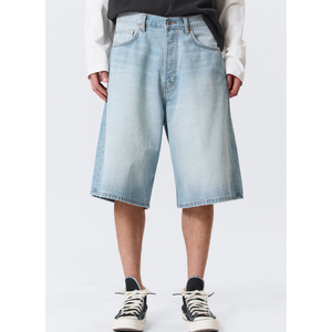 Shorts de Mezclilla para Hombre, 100% Algodón, con Detalles Desgastados, Cintura Media, Estilo Urbano, Transpirables y Ligeros - Product Image 3