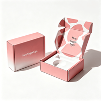 Boîte en carton ondulé personnalisée, dégradé rose, imprimé vache, emballage cosmétique, boîte d'expédition pour produits de maquillage et de soin des lèvres