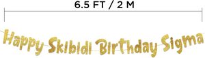 Bannière en papier scintillant doré Happy Skibidi pré-encordée pour <span class=keywords><strong>anniversaire</strong></span>, fournitures de fête d'intérieur, cadeaux pour adolescents garçons et filles - Product Image 4