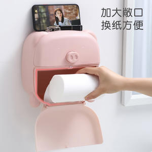 Portarrollos de Papel Higiénico de Pared con Soporte para Teléfono, Diseño de Cerdo Rosa, Multiusos, Forma Personalizada - Product Image 5