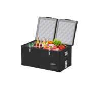 Réfrigérateur-congélateur à double zone de luxe de grande taille 91-101L, compresseur 12v 24v 220v pour camion, alimenté par énergie solaire, camping-car, camping