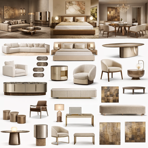 Elegant Custom OEHOME Apartment Bedroom Furniture Upholstered King <strong>Size</strong> Bed Frame Matching Nightstands Beige Linen <strong>Bedding</strong> - Product Image 1