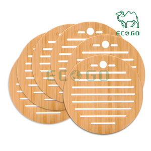 Solid Wood Trivet With Non-slip Pad <b>Bamboo</b> Hot Pads Trivet for Hot <b>Pots</b> and Dishes - Product Image 2