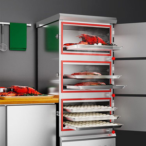 Armoire vapeur commerciale 3 portes, électrique et à gaz, à économie d'énergie, pour <span class=keywords><strong>fruits</strong></span> <span class=keywords><strong>de</strong></span> <span class=keywords><strong>mer</strong></span>, riz, soupes, avec contrôle indépendant des vannes <span class=keywords><strong>de</strong></span> vapeur - Product Image 3