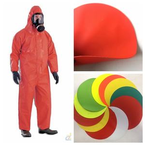 Tissu de <span class=keywords><strong>toile</strong></span> enduit de PVC écologique ignifuge résistant aux acides et aux alcalis de 0.58mm pour vêtements de protection chimique - Product Image 1