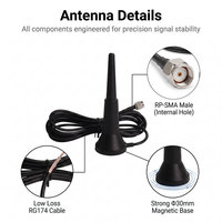 Antena Magnética Omnidireccional de Alta Ganancia de Doble Banda 2.4G 5.8G 5dBi, Impermeable IP67, con Conector RP-SMA Macho y Cable RG174 de 2M
