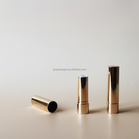 Étui à rouge à lèvres doré vide, mince, de luxe, rechargeable, pour baume à lèvres, avec logo personnalisé, emballage cosmétique rond
