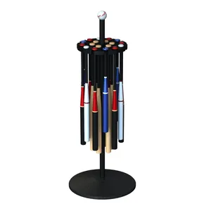 Baseball Bats Stand Com Prateleira De Madeira