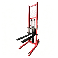 Chariot élévateur manuel 1 tonne en nylon et PU, chariot transpalette hydraulique avec hauteur de levage de 1,6 m, transpalette manuel à larges ouvertures pour entrepôt