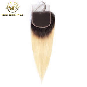Precio barato cutícula alineada virginal malayo Ombre pelo rubio película HD de cierre de encaje - Product Image 3
